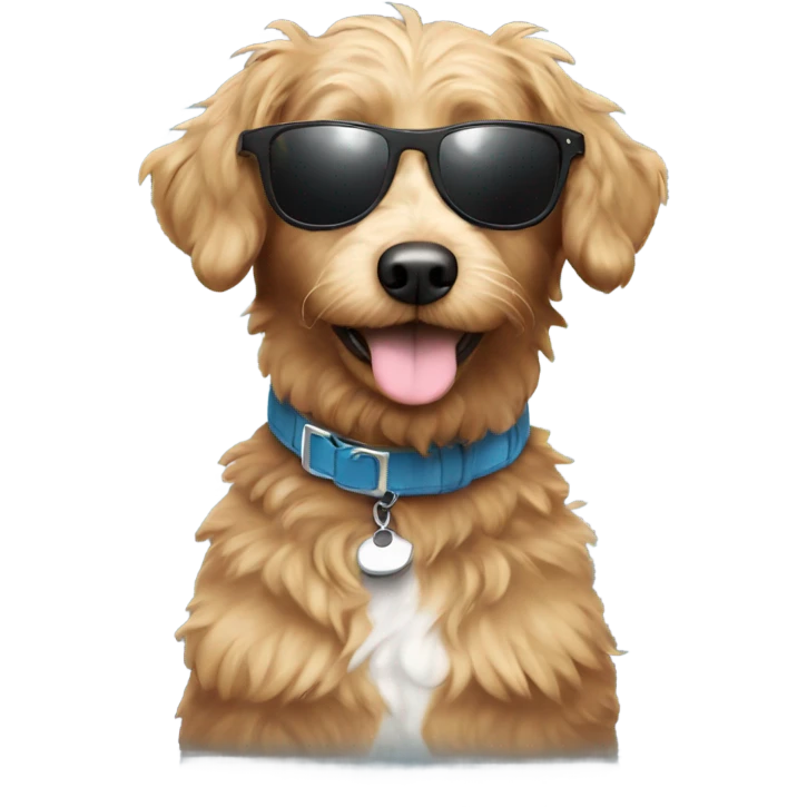Aussie doodle wearing sunglasses emoji