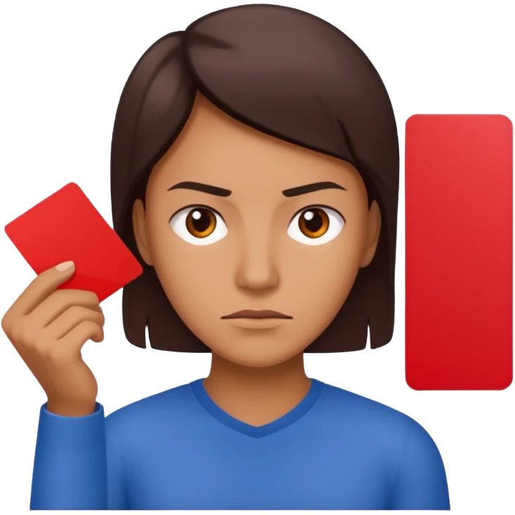 Half with red card emoji