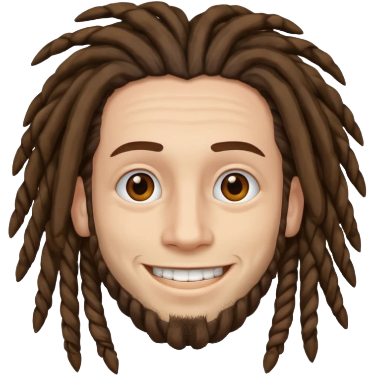 Man with dreadlock smiling white emoji