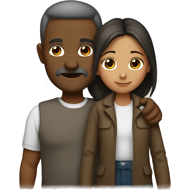 Padre e hija abrazados emoji