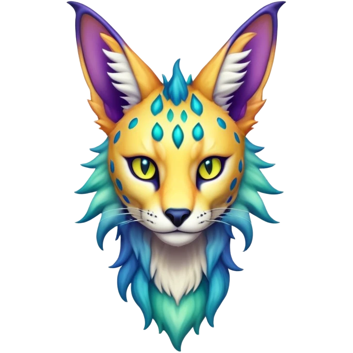 Epic Edgy Colorful ethereal eldritch Sergal-Serval-Fionbri emoji