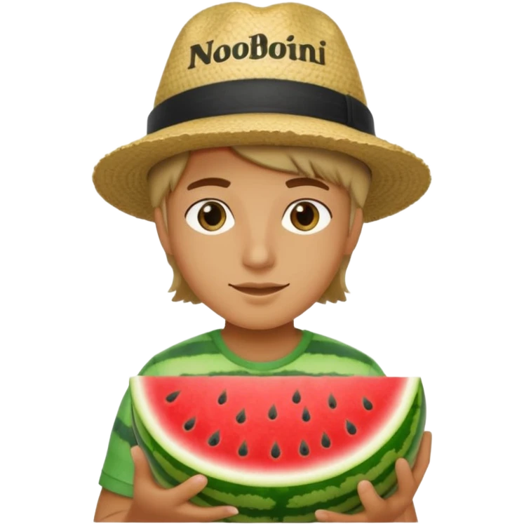 Noob hat watermelon text noobini watermeloni emoji