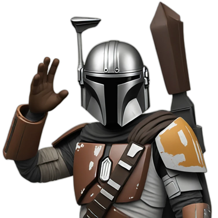 Mandalorian waving hand emoji