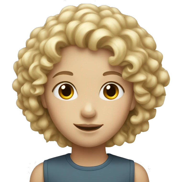 a pale curly head girl emoji