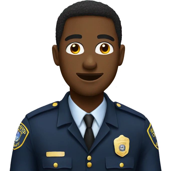 Black guy talking to police officer  emoji