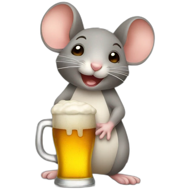 Mouse with beer  emoji