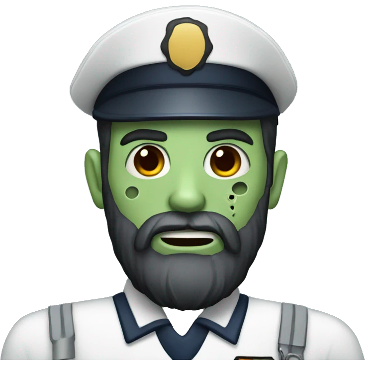 bearded zombie in uniform  emoji