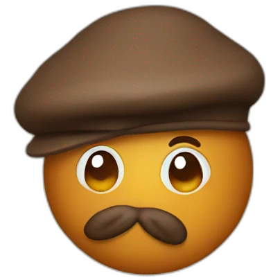 poop emoji with beret emoji