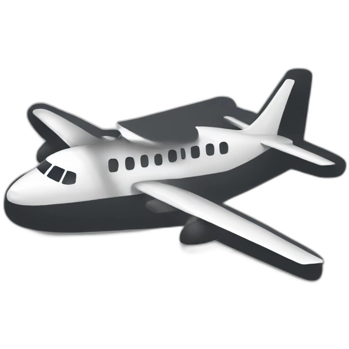 plane with white stroke. And natural shadow emoji