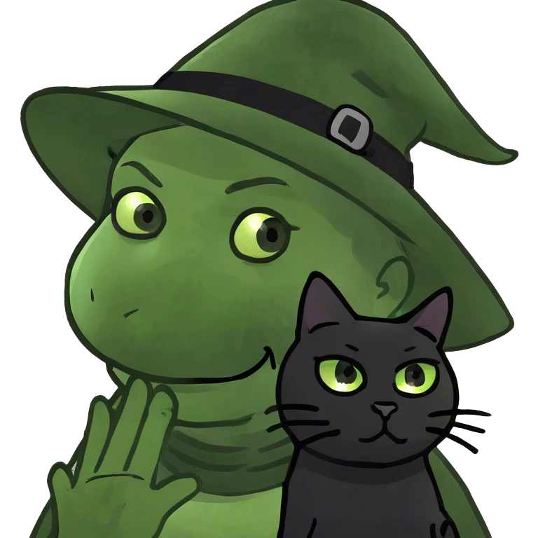 Witch with her cat emoji