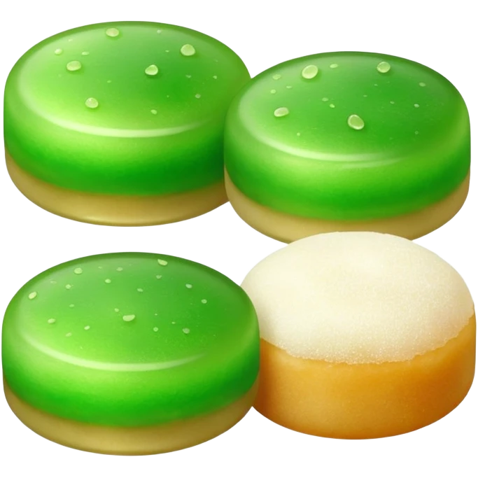 four green round warabi mochi emoji
