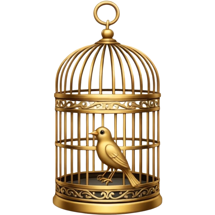 A metallic bird cage made out of iron emoji