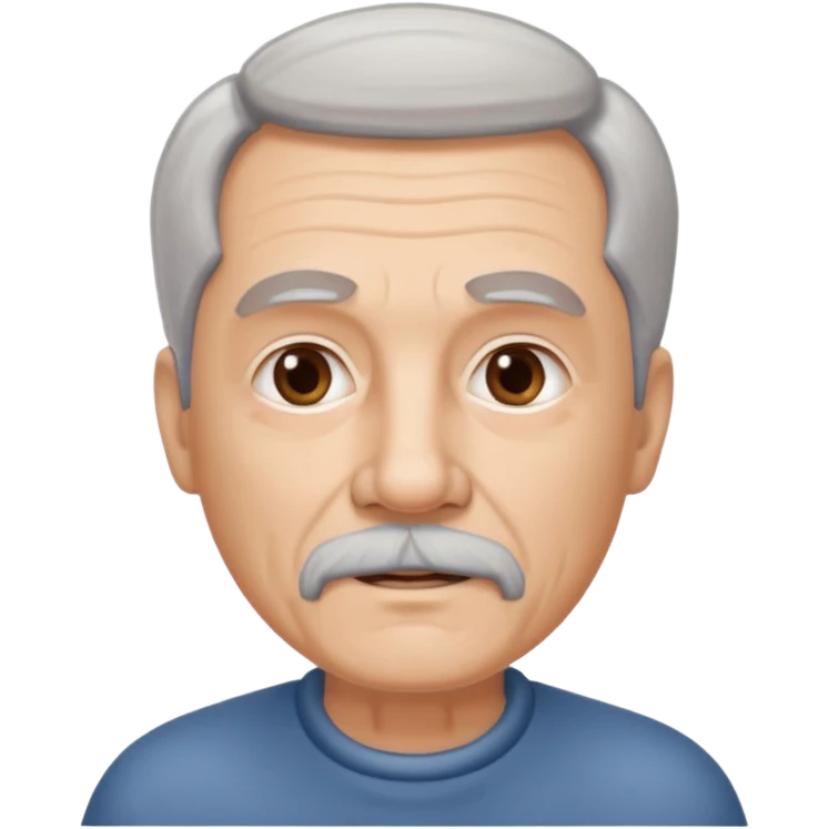70 year old man with goatee and thinning hair emoji