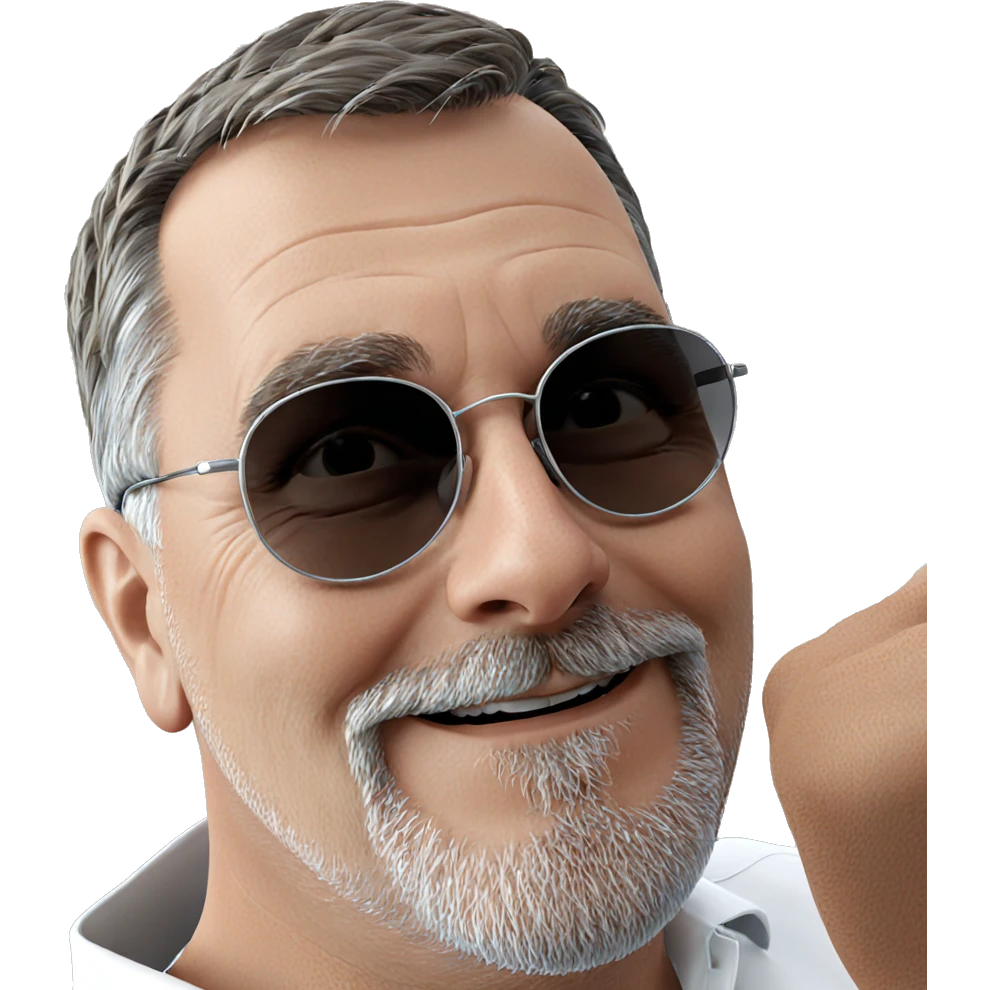smiling man in white shirt emoji