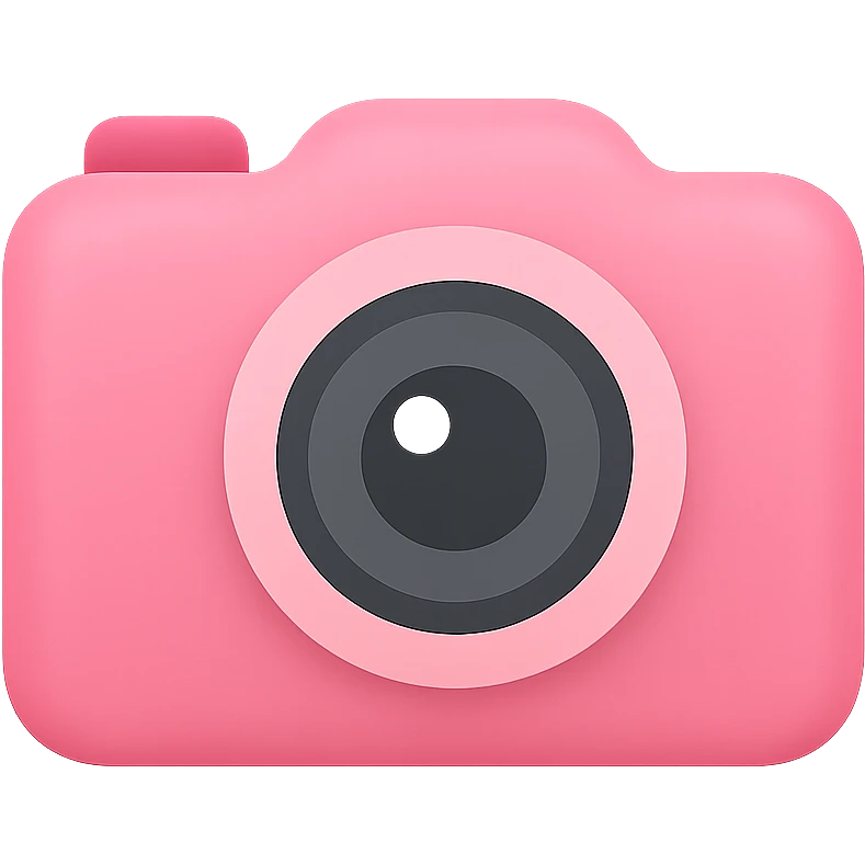 cute and modern pink camera emoji emoji