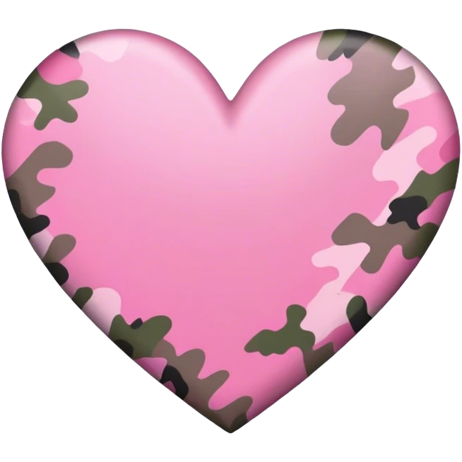 pink & army camo heart  emoji