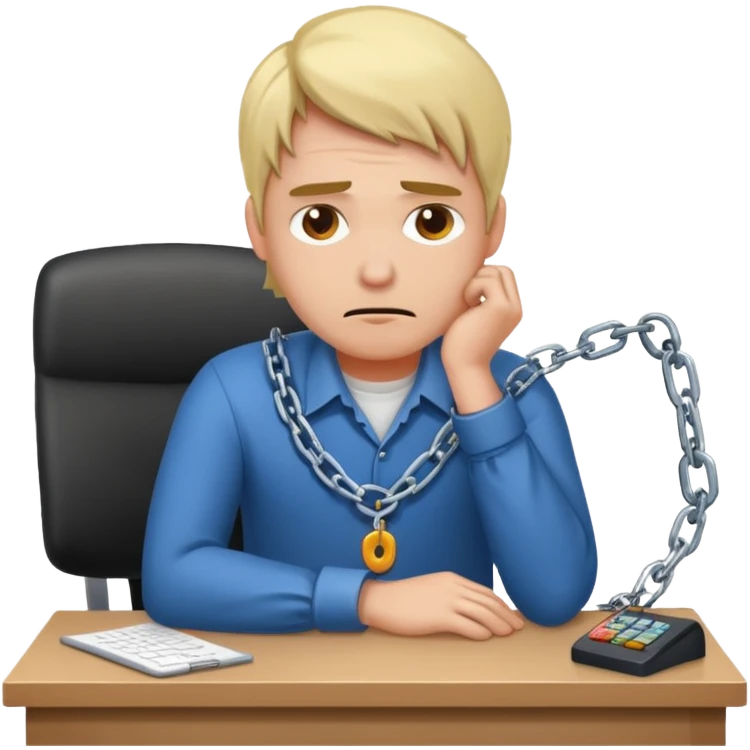 Developer chained to desk emoji