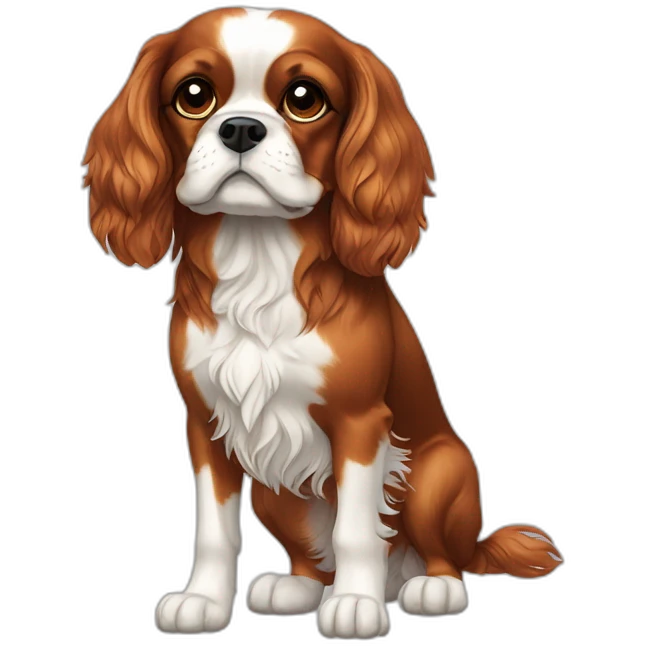 dog Cavalier King Charles Spaniel full body emoji
