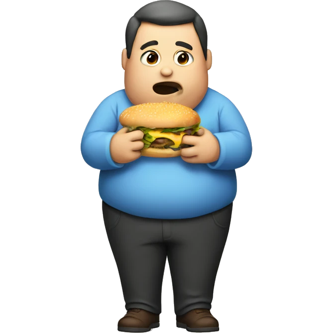 a fatty man is eating emoji