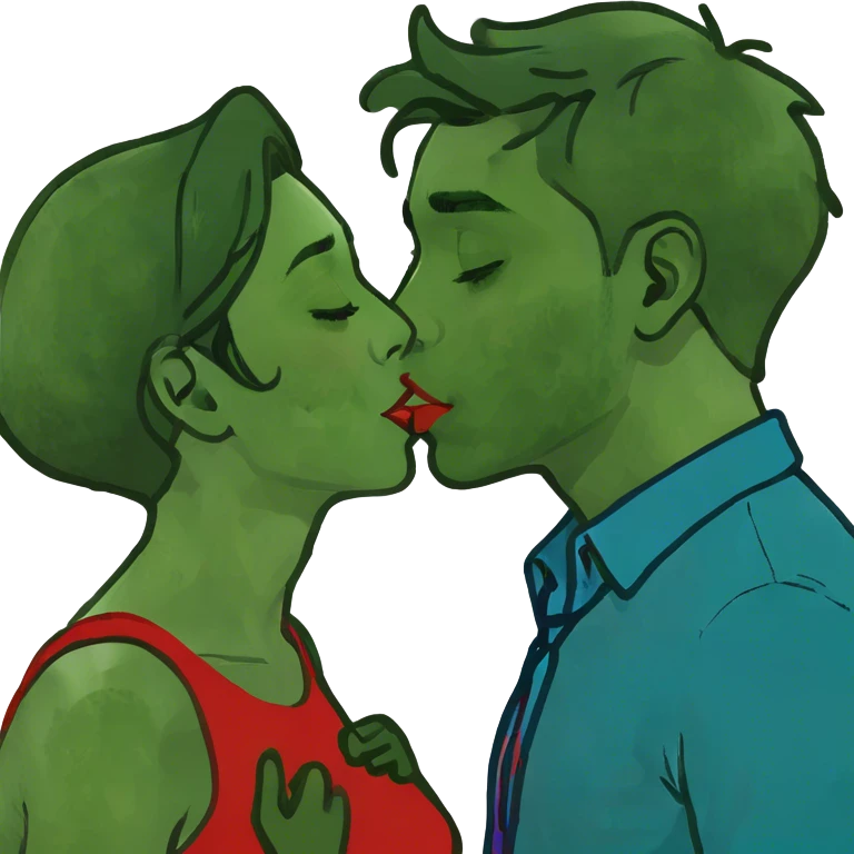 A girl and boy kissing  emoji