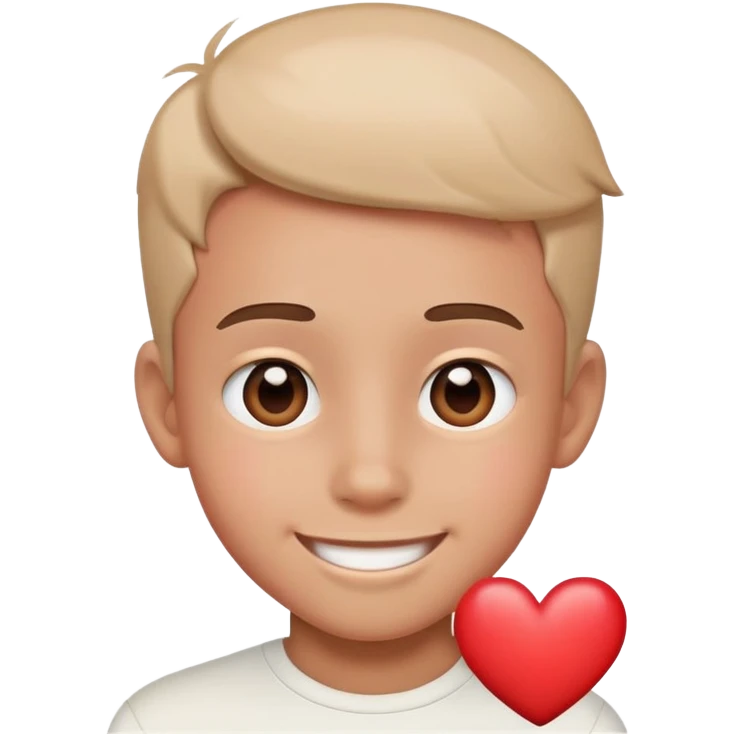 A boy with heart emoji eyes smiling  emoji