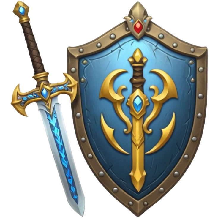 sword and shield, world of war craft style emoji