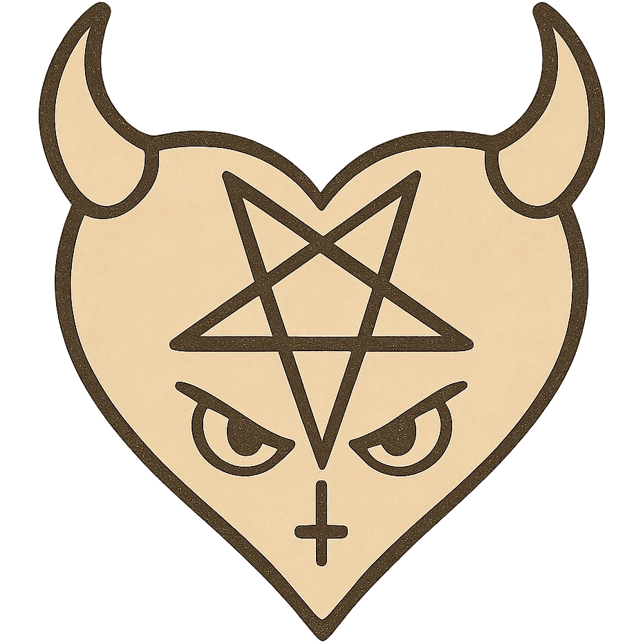 beige heart satanic, remove background emoji