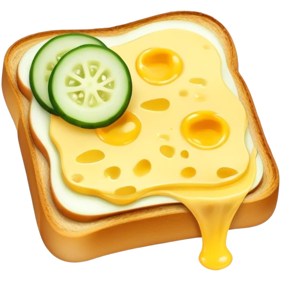 Toast with cheese and cucumber  emoji