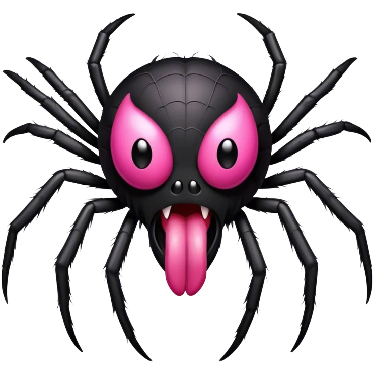 Freaky spider with its tongue out emoji