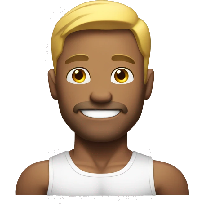 White man with lean body builder muscles emoji