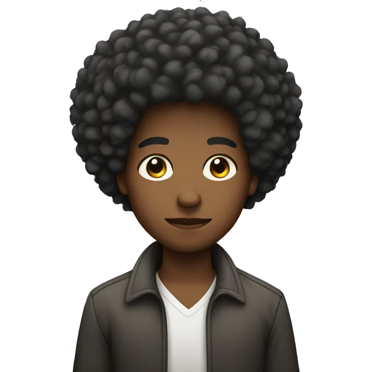 Strong person with short Afro  emoji