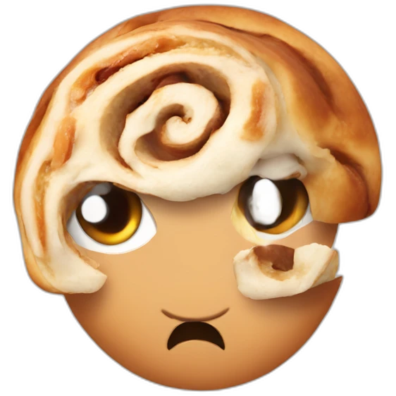 cinnamon roll head emoji