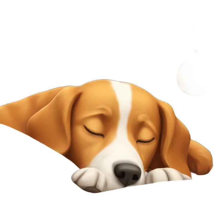 Cute Ginger dog sleeping under christmas tree emoji