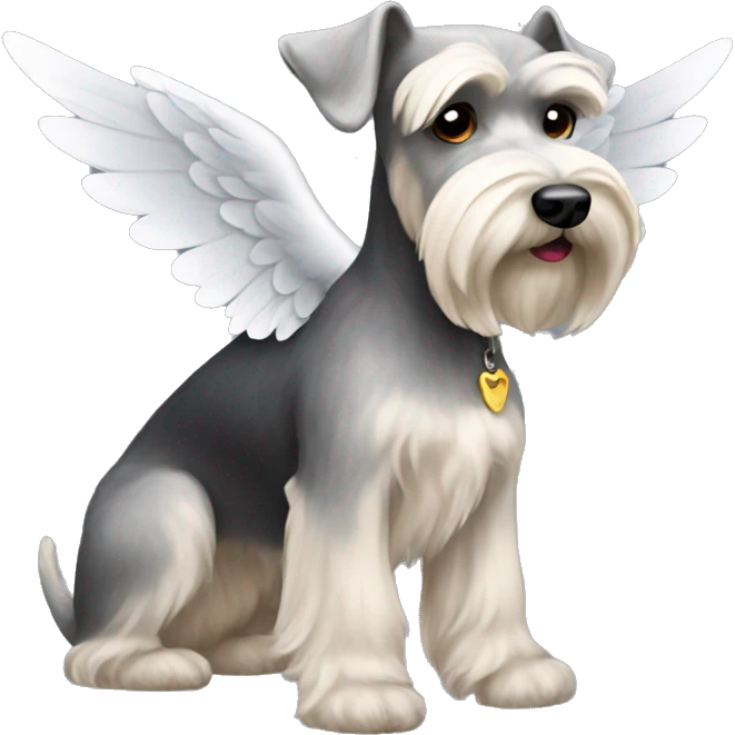 Blonde schnauzer with wings emoji