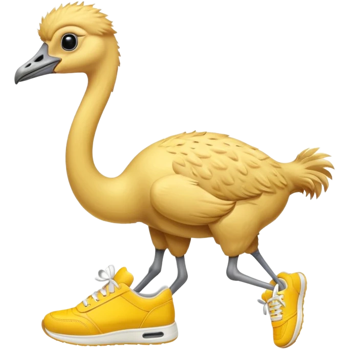  ostrich-in-yellow sneakers emoji