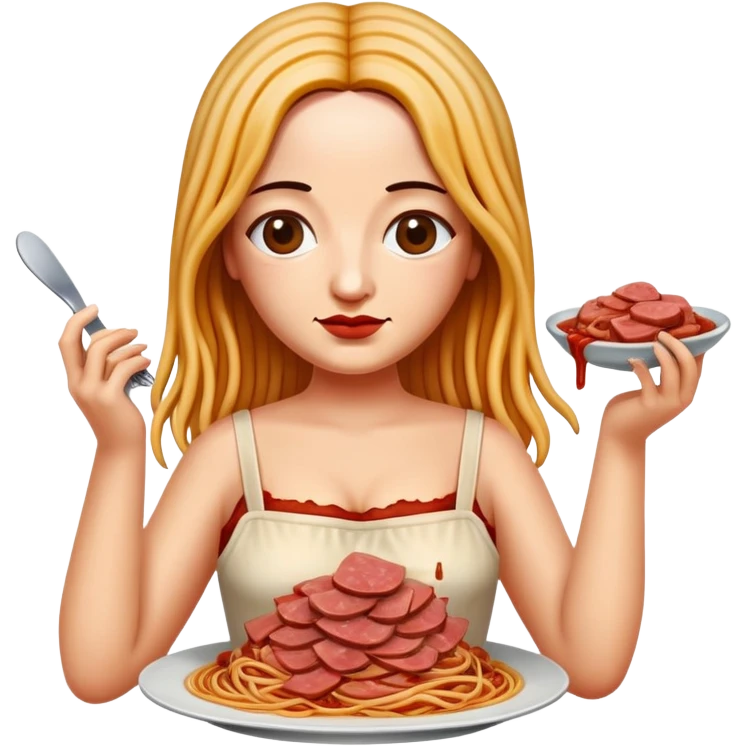  SPAM meat dripping sauce spaghetti dress monalisa portrait emoji