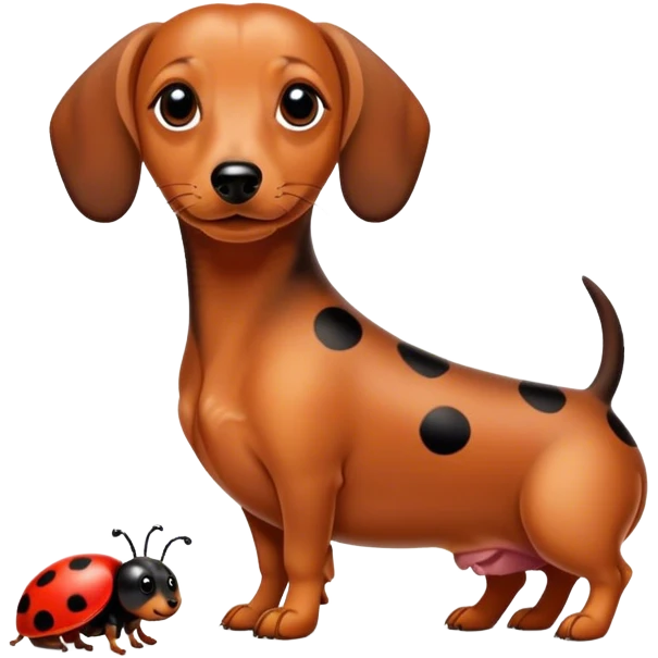 Dachshund with ladybug  emoji