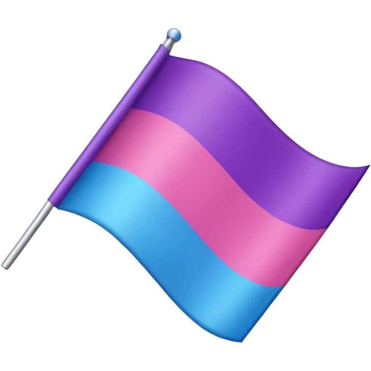 I want a flag, I want the first stripe at the very top of the flag to be pink 🩷. The middle stripe will be the color purple 💜. And finally the bottom stripe will be the color blue 💙. Only those three colors in that exact order. Make the colors more vibrant emoji