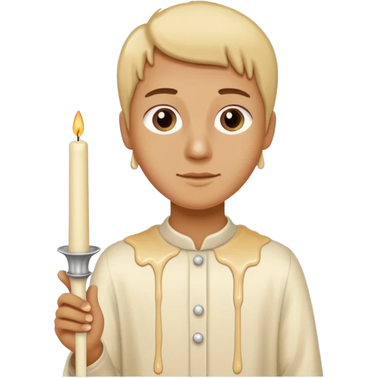 Thin and long Leaning Candle dripping wax as if someone is holding it emoji