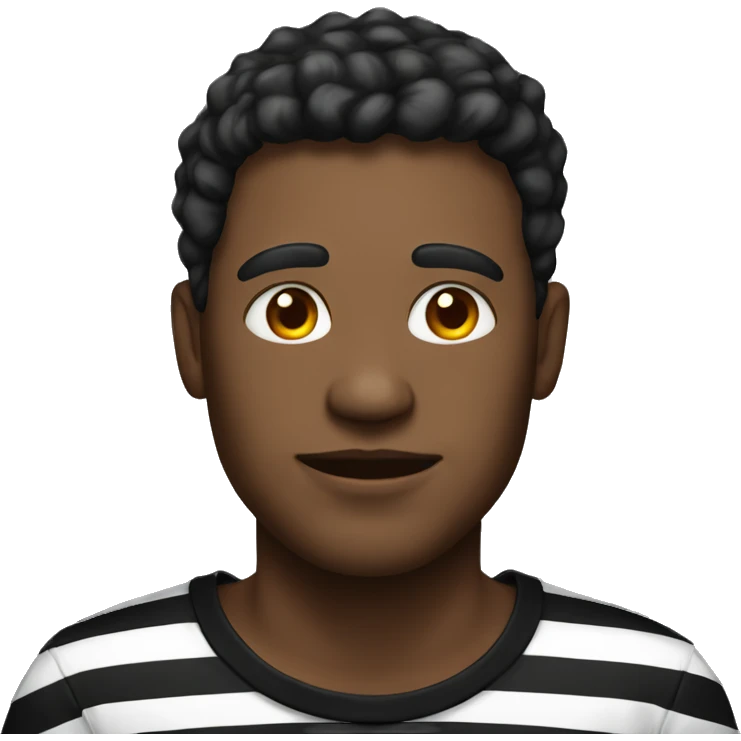 striped shirt portrait of male with black background  emoji