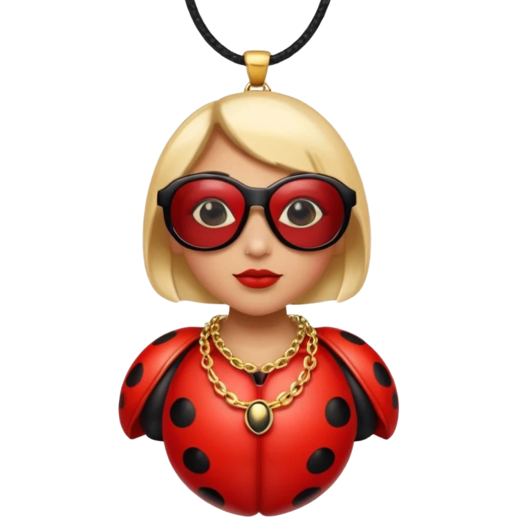a ladybug thug with sunglasses and a necklace on emoji