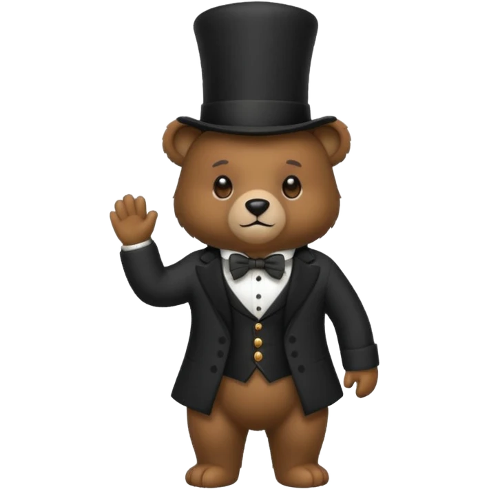 Bear with a full black tophat emoji