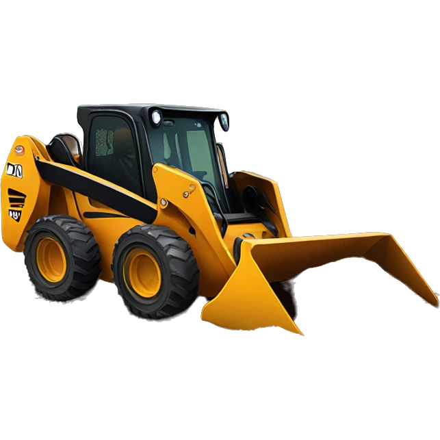 Skid steer pushing brown topsoil  emoji
