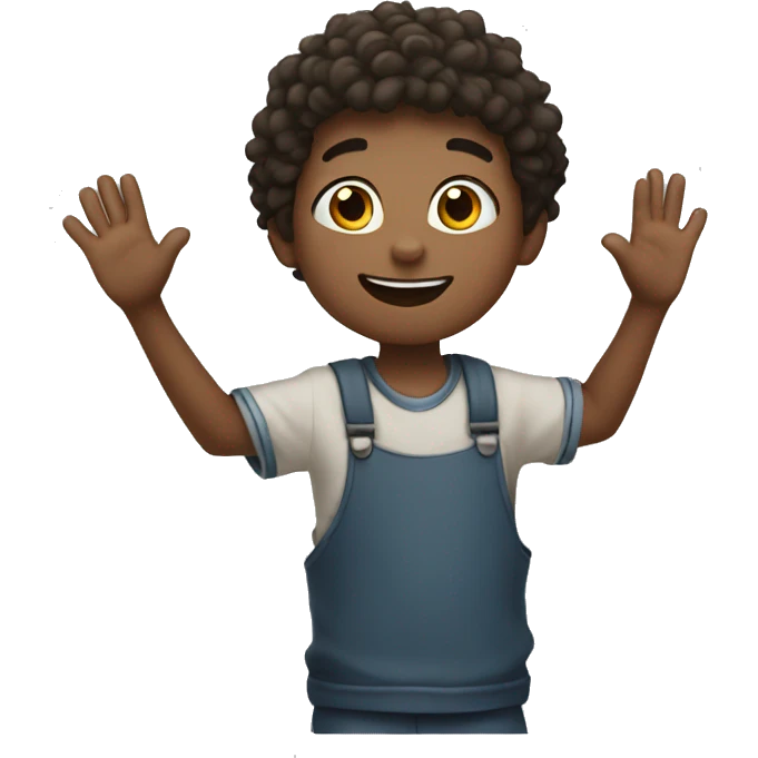 boy,waving hands,simle emoji