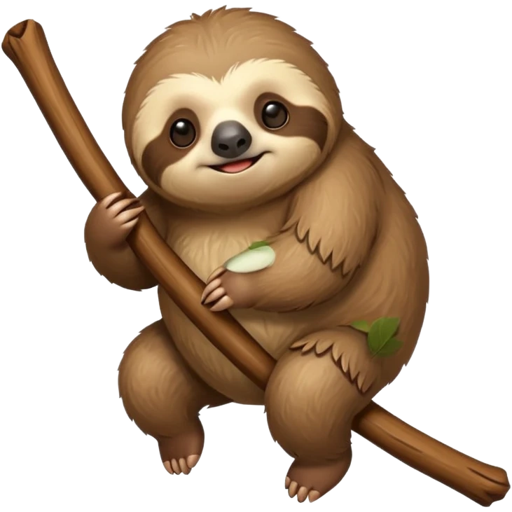 cute fat Sloth on stick emoji