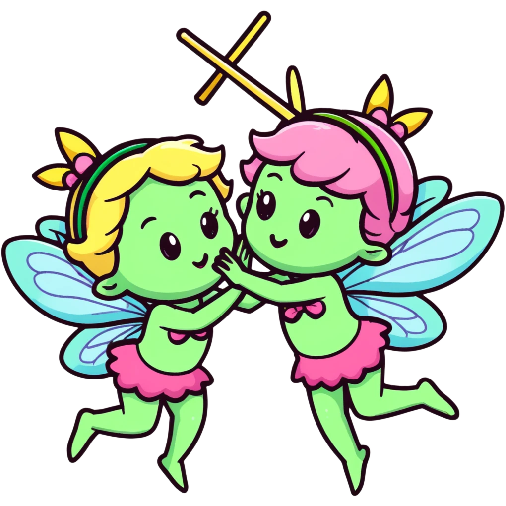 Cosmo & Wanda kissing  emoji
