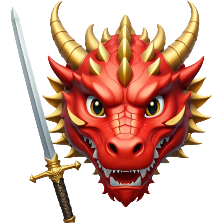 dragon head with a sword through it, representing slay the dragon emoji