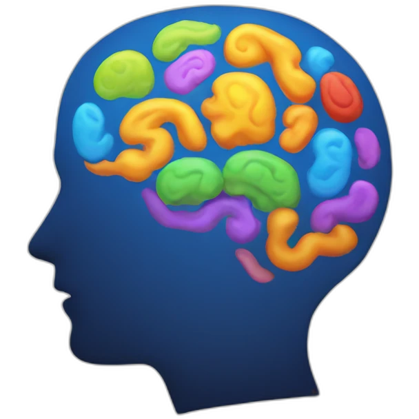 Brain man silhouette emoji