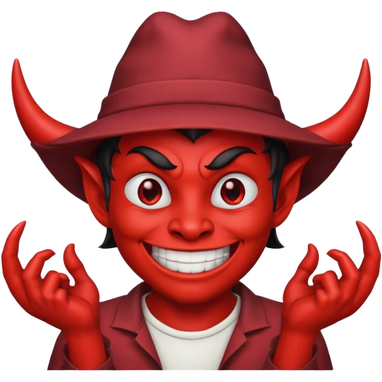 devil with shirt and hat emoji
