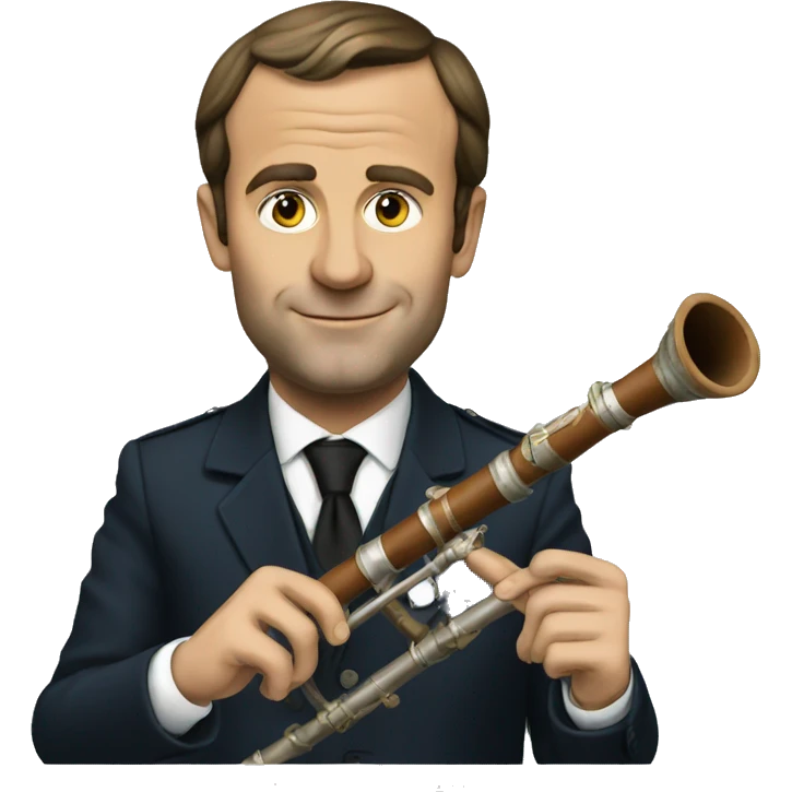 Macron playing the pipe  emoji